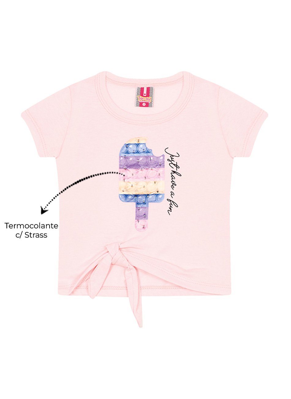 Blusa Infantil Menina Just Have Fun Tile e Sul Rosa - Main Image