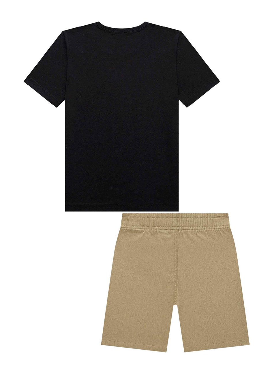 Conjunto Luc Boo Camiseta em Meia Malha e Bermuda em Linho