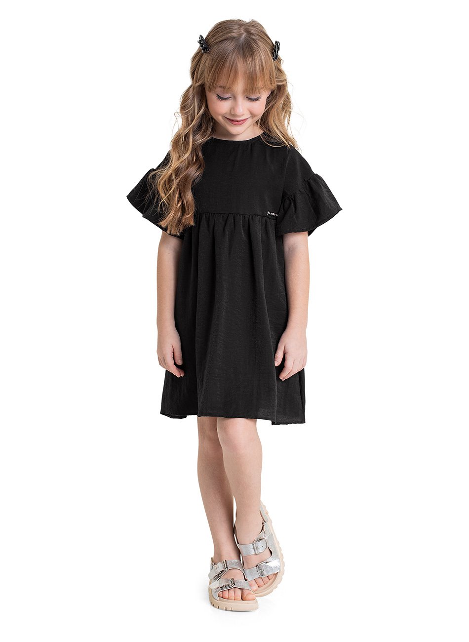 Vestido Infantil Menina Quimby Preto