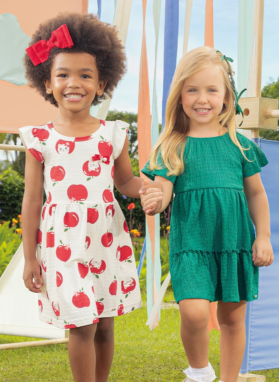 Vestido em Malha Nikko Infantil Menina - Alakazoo - Vermelho