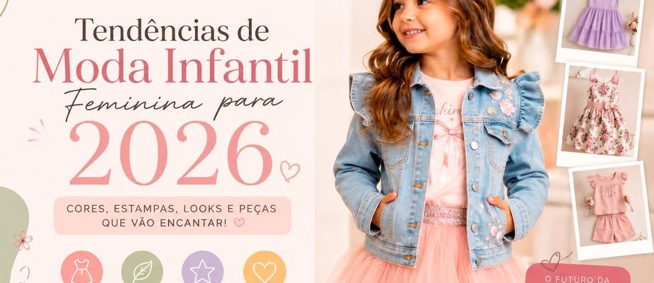 Tendências de Moda Infantil Feminina 2026: Cores, Looks e Novidades