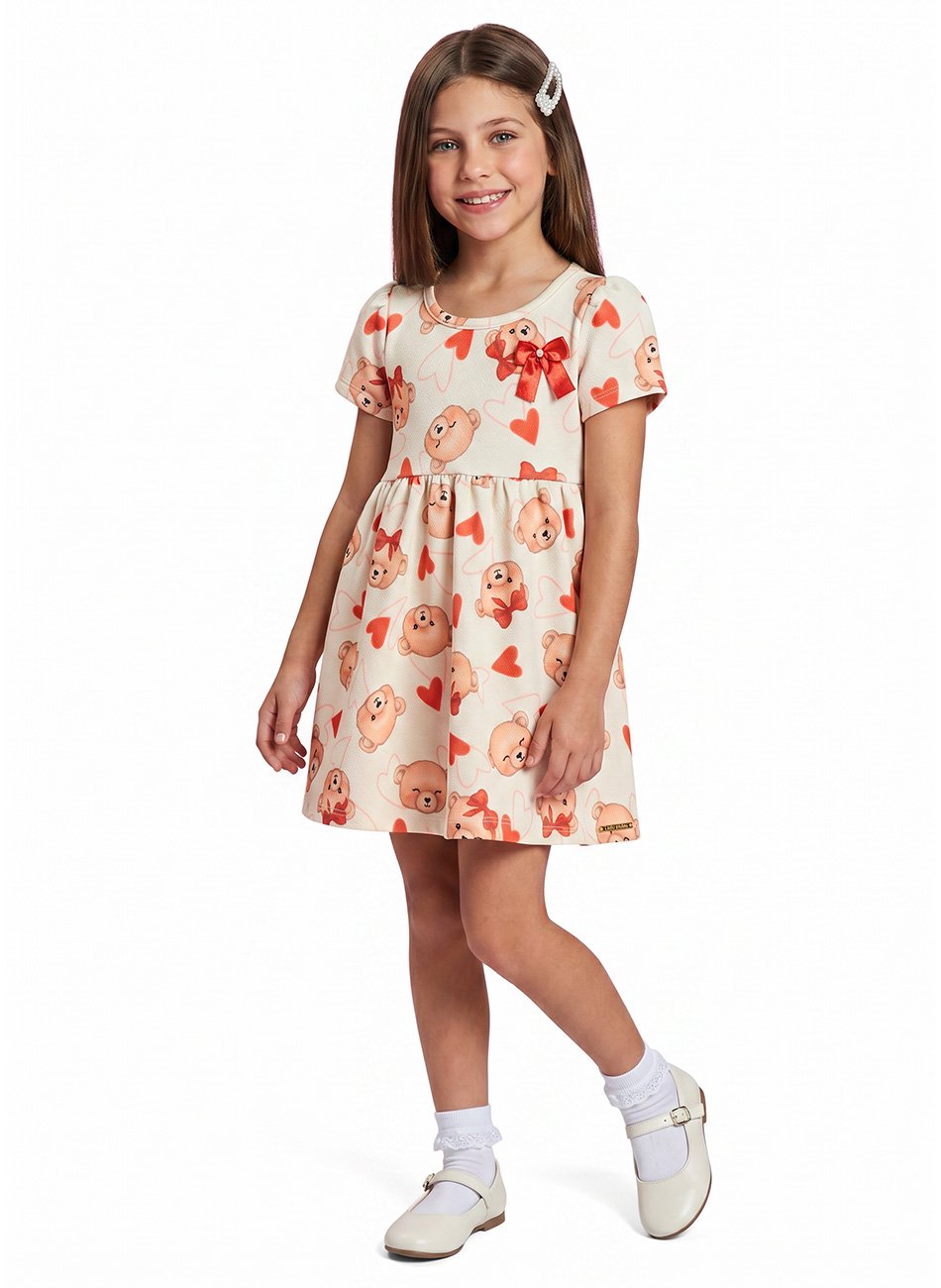 Vestido Malha Nikko Infantil Menina - Alakazoo - Azul Escuro