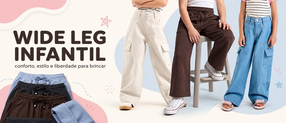 Calça Wide Leg Infantil
